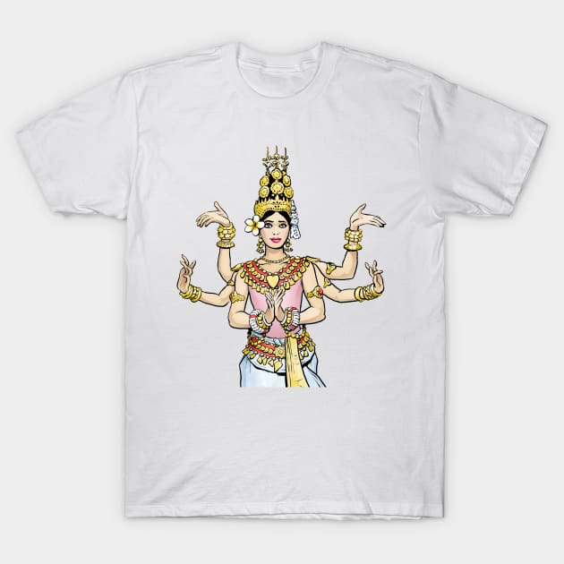 Cambodian Apsara Dancer T-Shirt by MrChuckles